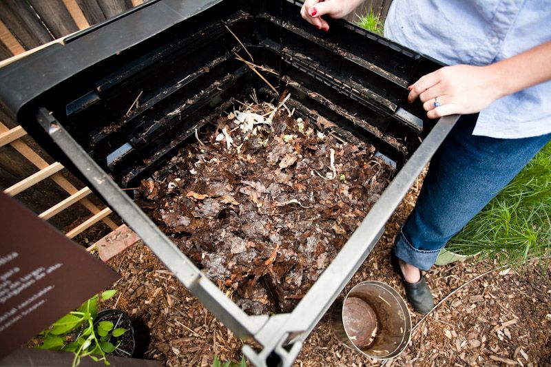 As your pile is working away, you'll need to check moisture levels. Keeping your browns-to-greens ratio even helps ensure the best moisture levels for your compost. Generally, adding water to the compost bin is unnecessary if you're adding food waste, like greens—this should add enough water.